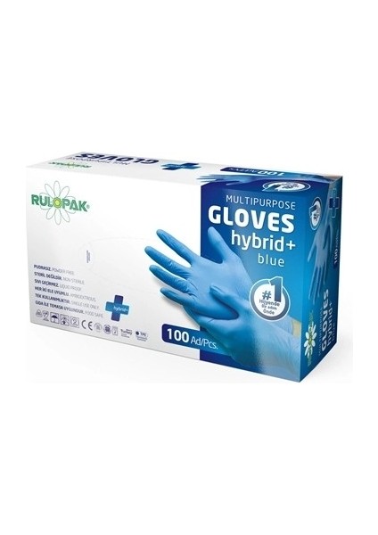 Pe Eldiven Tek Kullanımlık Pudrasız 100 Lü L Beden (Mavi)