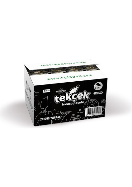 Tekçek Horeca Dispenser Peçete 2 Katlı 250 Yaprak 24'lü