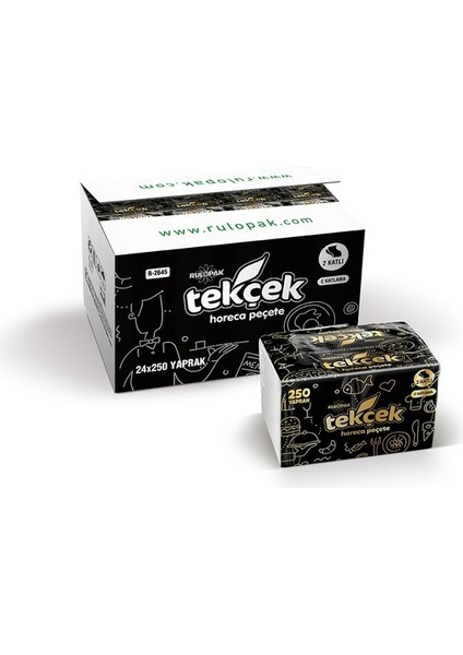 Tekçek Horeca Dispenser Peçete 2 Katlı 250 Yaprak 24'lü fiyatları