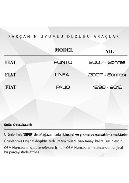 Fiat Palio, Punto Için Kapı Kilit Tamir Dişlisi (Sağ ve Sol Kapı Set)