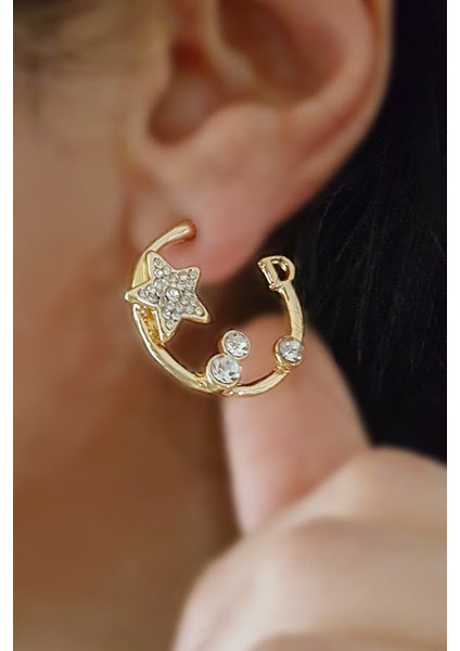 Taşlı Yıldız Marka Küpe