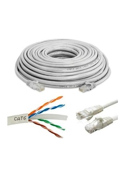 Cat6 Kablo 50 mt Network Internet Ethernet Bilgisayar Kablosu 5050