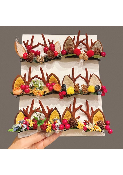 Kar/elk Noel Başlıklı Saç Tokası - Kahverengi (Yurt Dışından) fiyatları