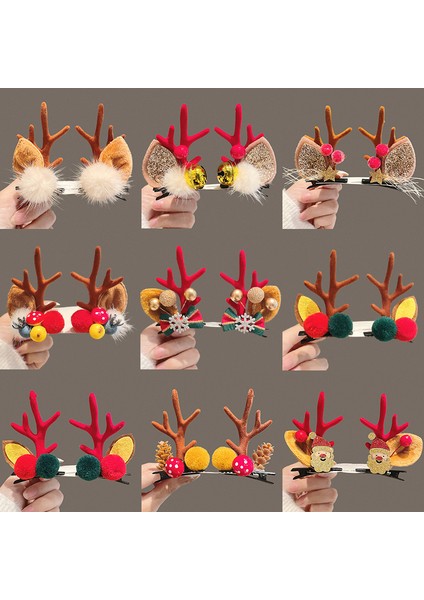 Kar/elk Noel Başlıklı Saç Tokası - Kahverengi (Yurt Dışından) fırsatları