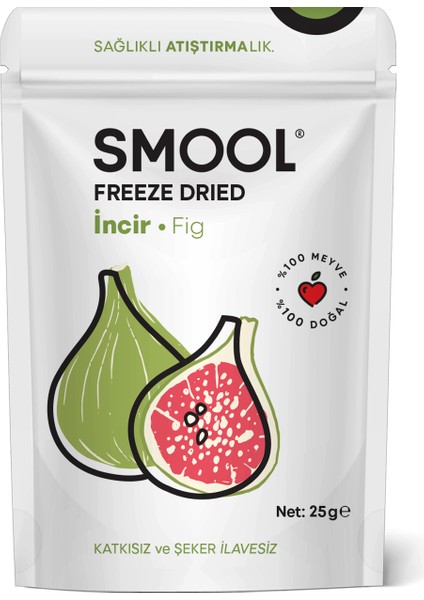 Freeze Dried (Dondurularak Kurutulmuş) Yeşil Incir 25 gr Sağlıklı Atıştırmalık