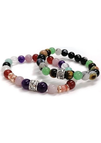 Sertifikalı Eş Bileklik Unakit, Aventurin, Kaplan Gözü, Göz Akik Doğal Taş 8 mm Bileklik