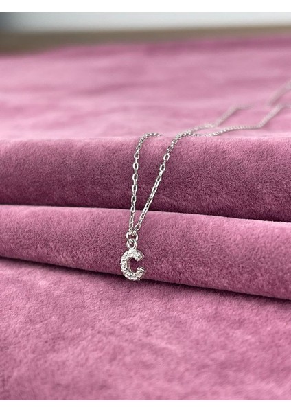 925 Ayar Gümüş C Harfi Kolye
