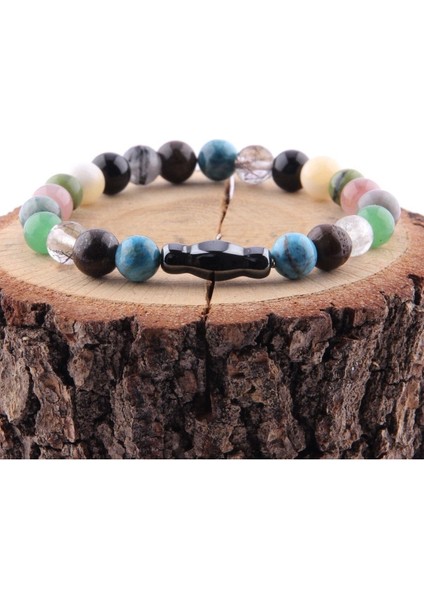 Sertifikalı Güneş Taşı, Obsidyen, Kalsit, Krizokol, Hematit, Apatit, Yeşim Doğal Taş 8 mm Bileklik modelleri