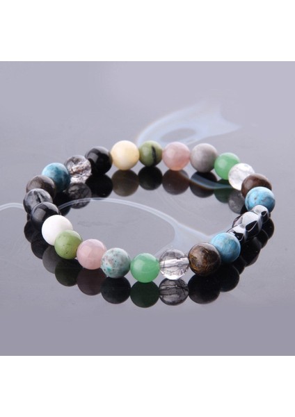 Sertifikalı Güneş Taşı, Obsidyen, Kalsit, Krizokol, Hematit, Apatit, Yeşim Doğal Taş 8 mm Bileklik fırsatları