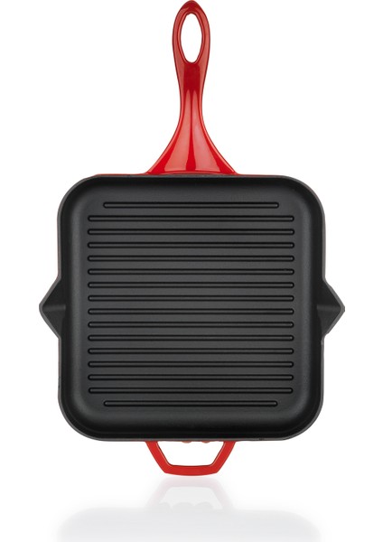 Guss Chef Döküm Kare Grill Tava 28X28CM-1 Parça-Kırmızı