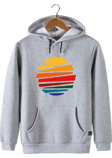 Erkek Gri Önü Güneş Baskılı Kapüşonlu Sweatshirt 22K-5200322-2 fiyatları