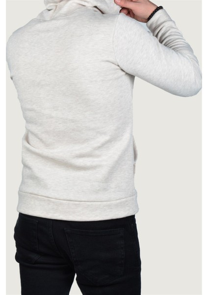 Erkek Kapüşonlu Uzun Kollu Kanguru Cepli Sweatshirt 9Y-5200178-029 Krem