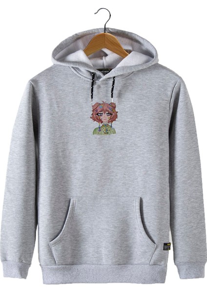 Erkek Gri Önü Anime Kız Baskılı Kapüşonlu Sweatshirt 22K-5200322-7 fiyatları