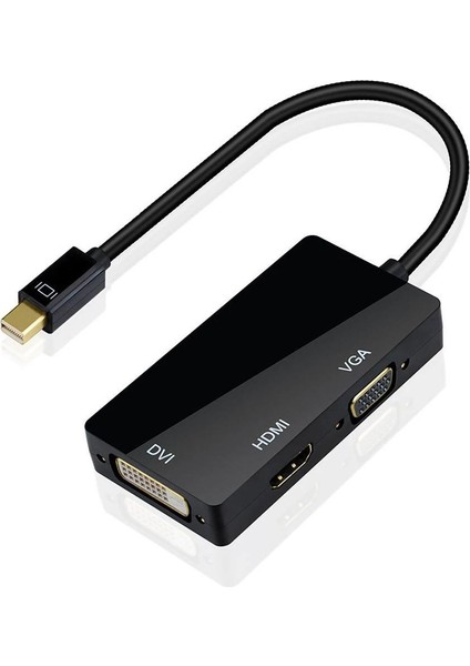 Mini Displayport To DVI HDMI VGA Çevirici Dönüştürücü Kablosu