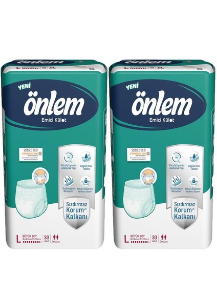 Önlem Yetişkin Emici Külot Bezi Büyük Boy ( Large ) 30 Adet X 2 'Li Paket