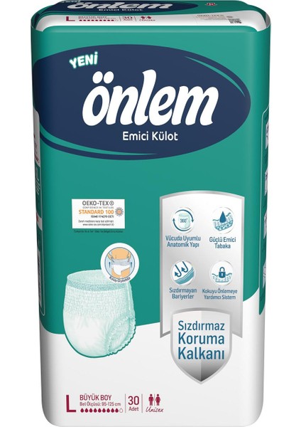 Önlem Yetişkin Emici Külot Bezi Büyük Boy ( Large ) 30 Adet X 2 'Li Paket