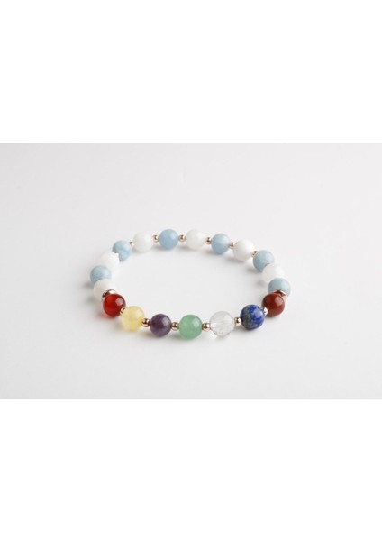 Sertifikalı Akik, Jasper, Kalsit, Akuamarin, Kristal Kuvars, Lapis, Ametist Doğal Taş Bileklik 8 mm fiyatları
