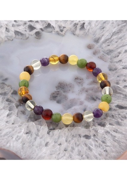 Sertifikalı Kaplan Gözü, Kehribar, Yeşim, Ametist Doğal Taş 6 mm Bileklik fiyatları