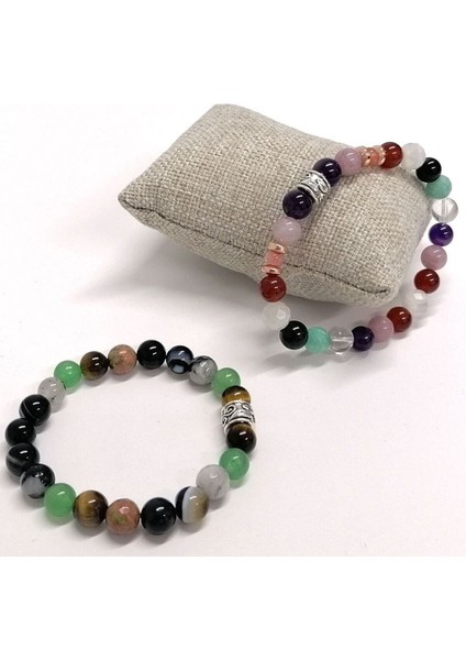 Sertifikalı Eş Bileklik Unakit, Aventurin, Kaplan Gözü, Göz Akik Doğal Taş 8 mm Bileklik modelleri