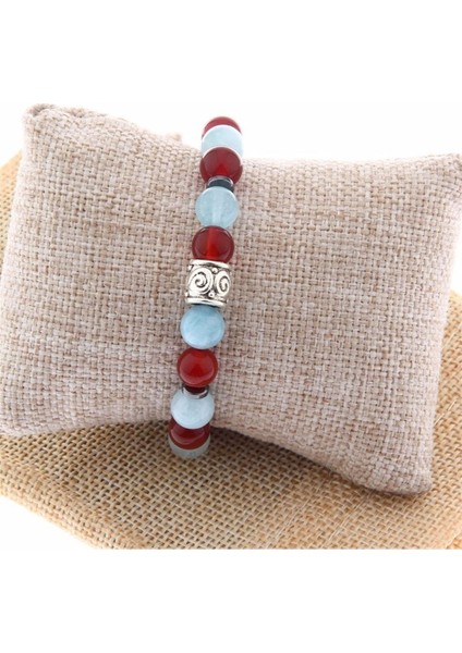 Sertifikalı Hematit, Akik, Aquamarin Doğal Taş 8 mm Bileklik modelleri