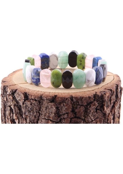 Sertifikalı Kız Öğrenci Bileklik Havlit Aventurin Pembe Kuvars Yeşim Lapis Obsidyen Doğal Taş Rolex modelleri