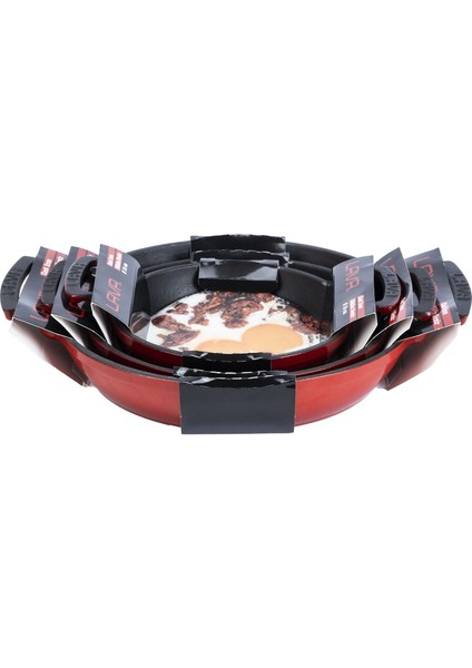 Cam Kapaklı 3'li Sahan Seti (16 cm - 20 CM-24CM)