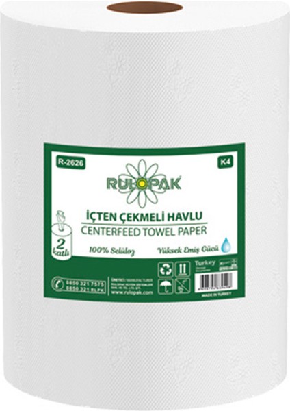 İçten Çekme Havlu Kağıt 2 Katlı 80 Metre 6'Lı Paket 4 Kg modelleri