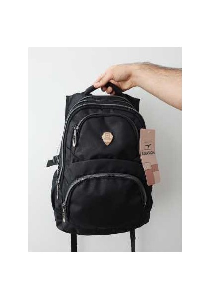 2226 Siyah Su Geçirmez Kumaş Günlük Okul Sırt Çantası fırsatları