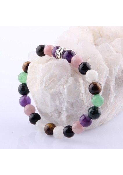 Sertifikalı 8 mm Bileklik Ametist - Pembe Kuvars - Obsidyen - Ay Taşı - Kaplan Gözü - Aventurin - Kan Taşı modelleri