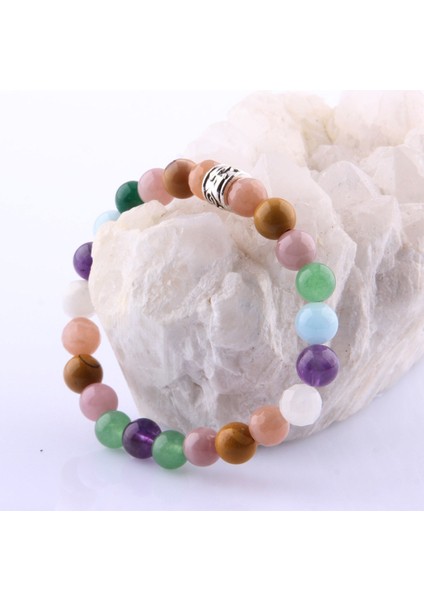 Sertifikalı 8 mm Bileklik Güneş Taşı - Jasper - Pembe Kuvars - Aventurin - Akuamarin - Ametist - Ay Taşı modelleri