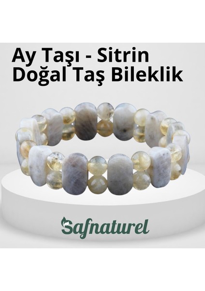 Sertifikalı Ay Taşı-Sitrin Doğal Taş Rolex Bileklik