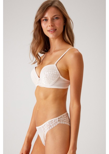 Inci 4810 Milan Çiçek Desen Dantelli Push Up Dolgulu Iç Çamaşırı Takımı (Tak - Çıkar Askılı) modelleri