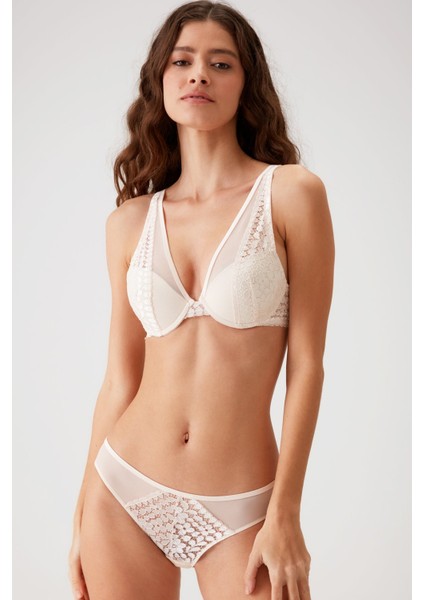 Inci 4811 Biella Çiçek Desen Soft Push Up Dolgulu Tül Detaylı Iç Çamaşırı Takımı