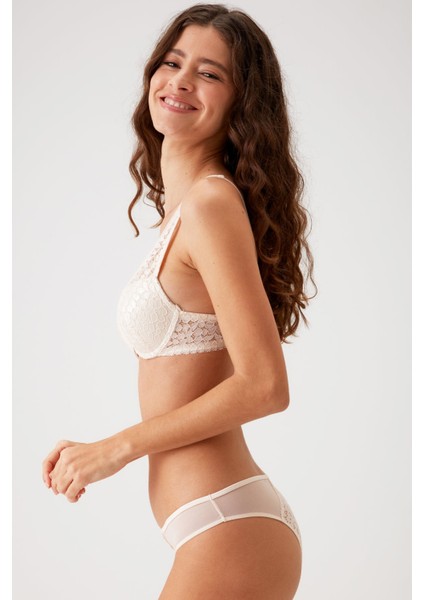 Inci 4811 Biella Çiçek Desen Soft Push Up Dolgulu Tül Detaylı Iç Çamaşırı Takımı