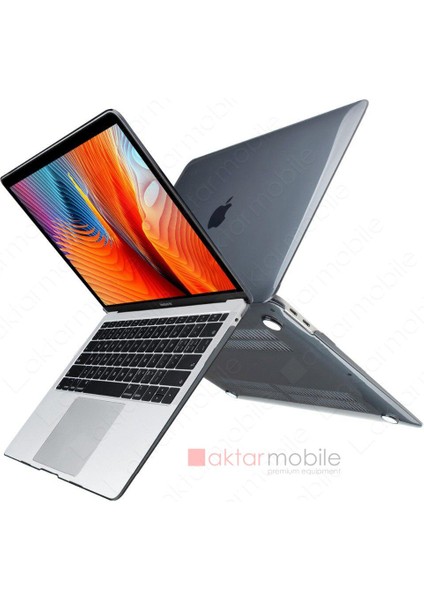 MacBook Air 13 M1 2021 Kılıf Koruyucu Kapak 13.3" A2337 Uyumlu Şeffaf Parlak Tasarım Hava Kanallı