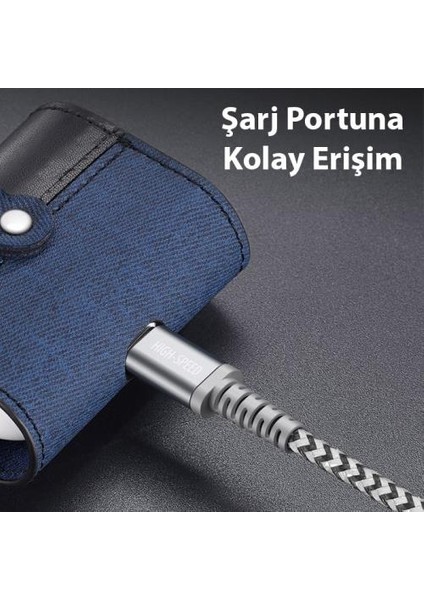 Polham Apple Airpods 3 Mıknatıslı Deri Kılıf, Mantetik Açılıp Kapanan, Minimalist ve Şık Kılıf