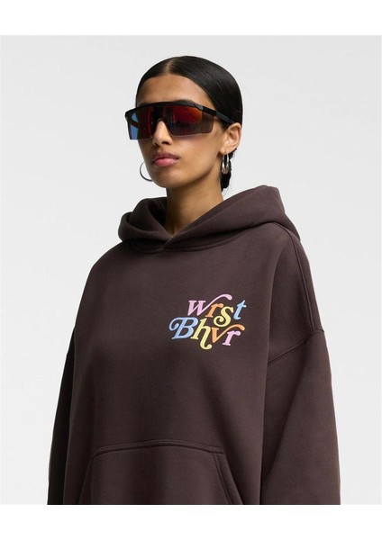 Kadın Kahverengi Baskılı Sweatshirt MW5733