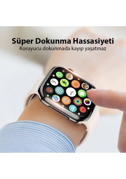 Polham Apple Watch 41MM Full Kaplama Silikon Kılıf, Apple Watch 2-3-4-5-6-7-8 ve Se Uyumlu Kılıf