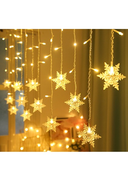 Sıcak Beyaz Noel Işıkları 3.5 m Kar Tanesi LED Işık Perde Peri Işıkları (Yurt Dışından) fiyatları