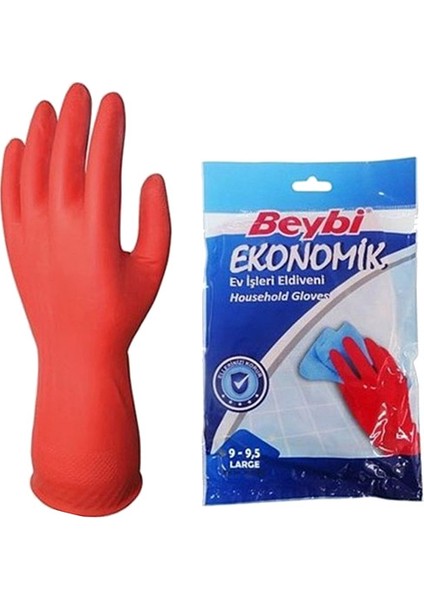 Beybi Ekonomik Bulaşık Eldiveni - 10 Çift Large 9 - 9,5