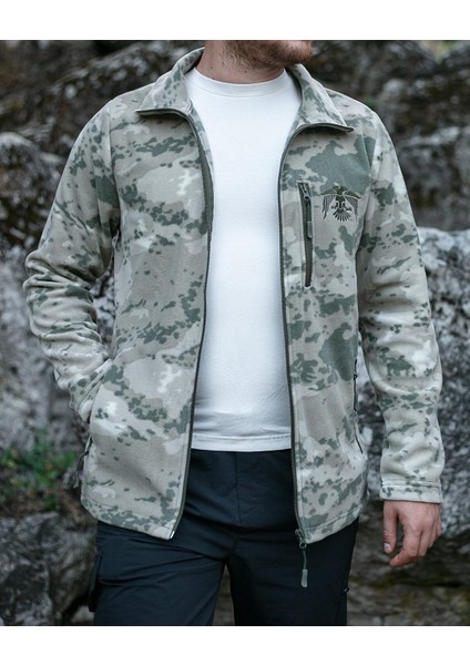 Kamuflaj Desenli Polar Hırka