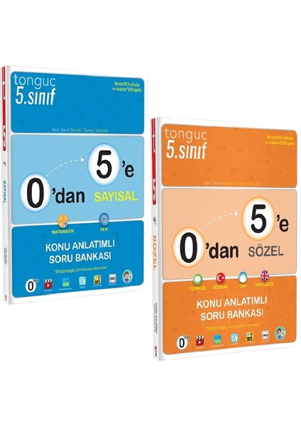 Tonguç Yayınları 5. Sınıf 0'dan 5'e Sayısal Konu Anlatımlı Soru - 0'dan 5'e Sözel Konu Anlatımlı Soru Bankası (Ciltli)