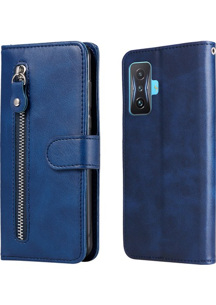 Xiaomi POCOF4GT Için Kapaklı Telefon Kılıfı - Mavi (Yurt Dışından)