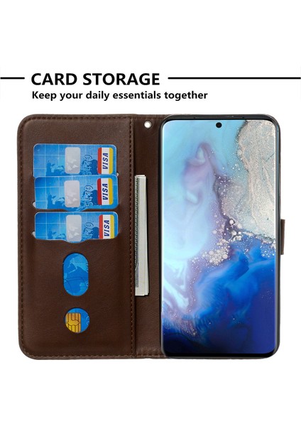 Samsung GALAXYS20PLUS5G Için Kapaklı Telefon Kılıfı - Kahverengi (Yurt Dışından) fırsatları