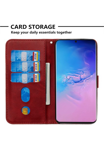 Samsung GALAXYS20ULTRA5G Için Kapaklı Telefon Kılıfı - Kırmızı (Yurt Dışından) fırsatları