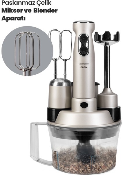 Elanamax GM7239R Silver Multi Blender Set Mutfak Robotu