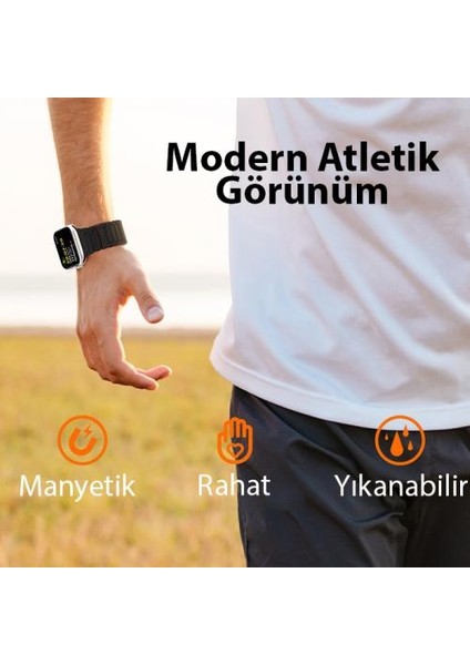 Polham Apple Watch 38-40-41MM Için Manyetik Silikon Kordon Kayış, Apple Watch 2-3-4-5-6-7-8 ve Se