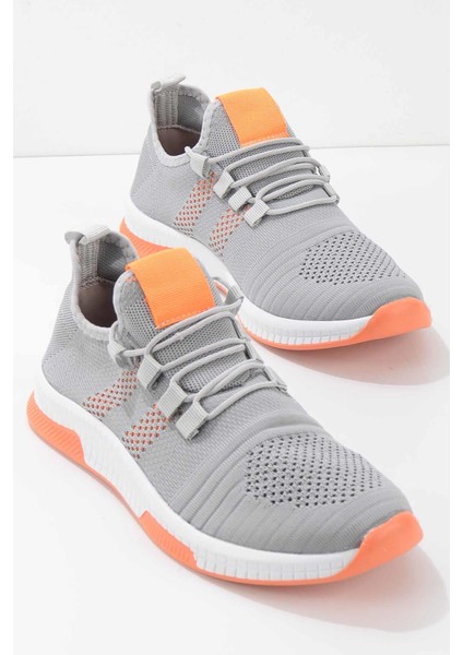Gri Turuncu Triko Erkek Sneaker E01944000182