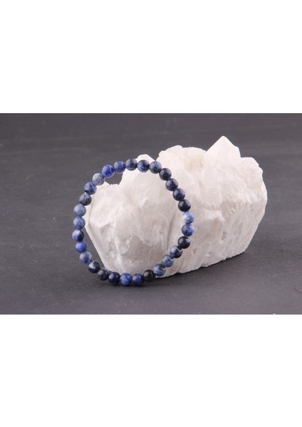 Sertifikalı Doğal Taş Sodalit Bileklik 6mm