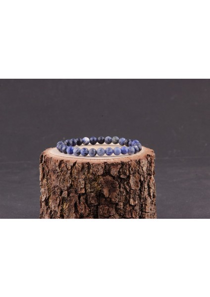 Sertifikalı Doğal Taş Sodalit Bileklik 6mm modelleri